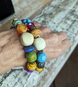 Hand Crafted Colorful Coil Bracelet